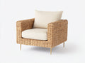 Fauteuil de jardin - Rotin tressé - 86x80x75 cm - Beige naturel-Crème - Contemporain