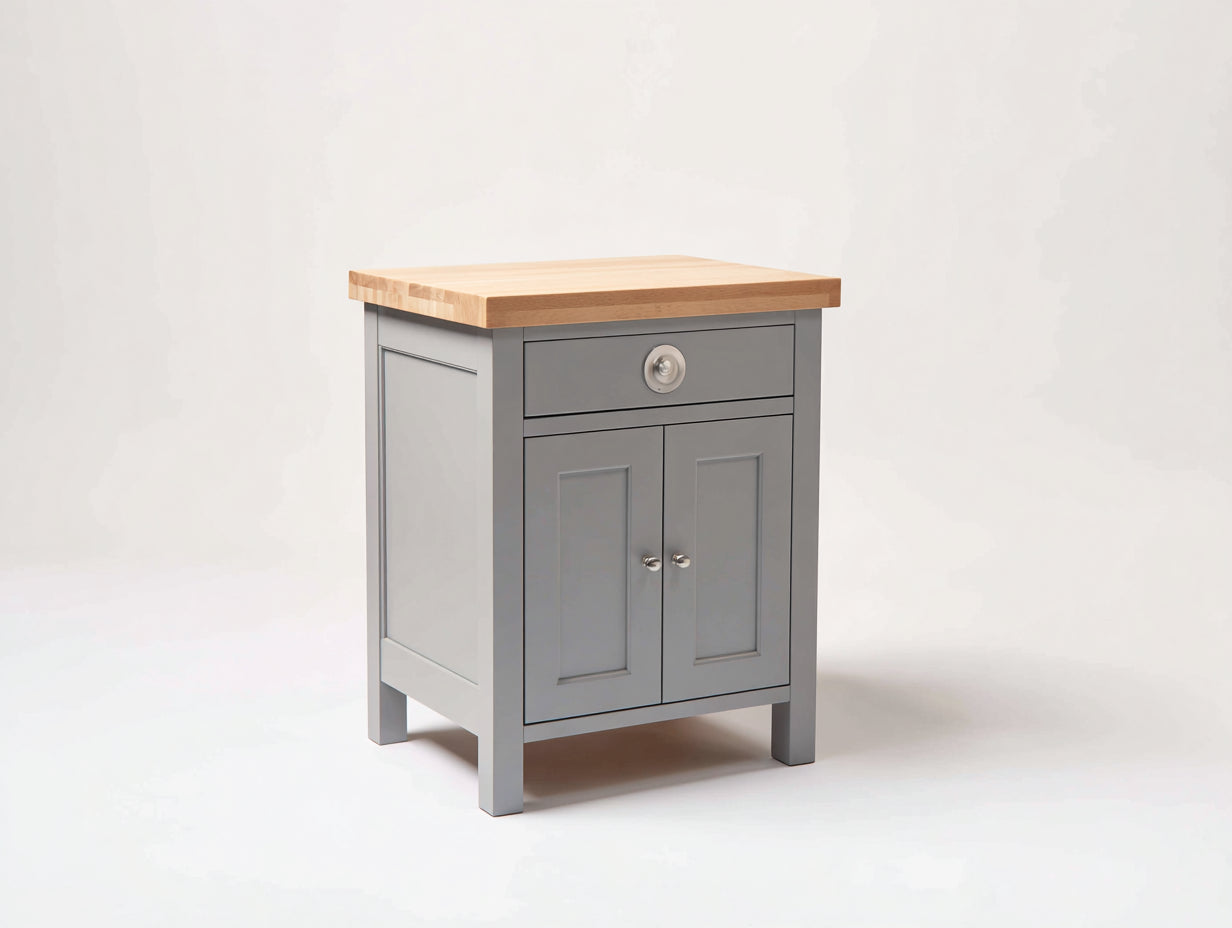 Buffet - Bois - 72x41x88 cm - Gris clair-Chêne naturel - Classique moderne