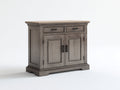 Buffet - Bois - 116x44x86 cm - Gris brun-Chêne clair - Rustique