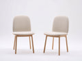 Chaise de salle à manger - tissu-bois - 50x57x84 cm - crème-naturel - moderne