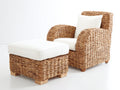 Fauteuil de jardin - rotin - 92x84x88 cm - naturel-écru - bohème