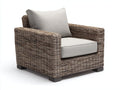 Fauteuil de jardin - Rotin tressé - 92x85x76 cm - Brun grisé-Grège - Rustique