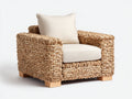 Fauteuil de jardin - rotin - 100x88x79 cm - naturel-beige - rustique