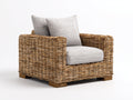Fauteuil de jardin - Rotin tressé - 93x86x77 cm - Brun naturel-Gris clair - Rustique