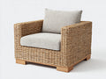 Fauteuil de jardin - Rotin tressé - 92x86x76 cm - Beige naturel-Grège - Rustique