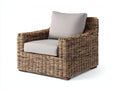 Fauteuil de jardin - Rotin tressé - 90x84x75 cm - Brun naturel-Grège - Naturel