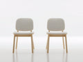 Chaise de salle à manger - tissu-bois - 47x54x80 cm - beige-naturel - scandinave
