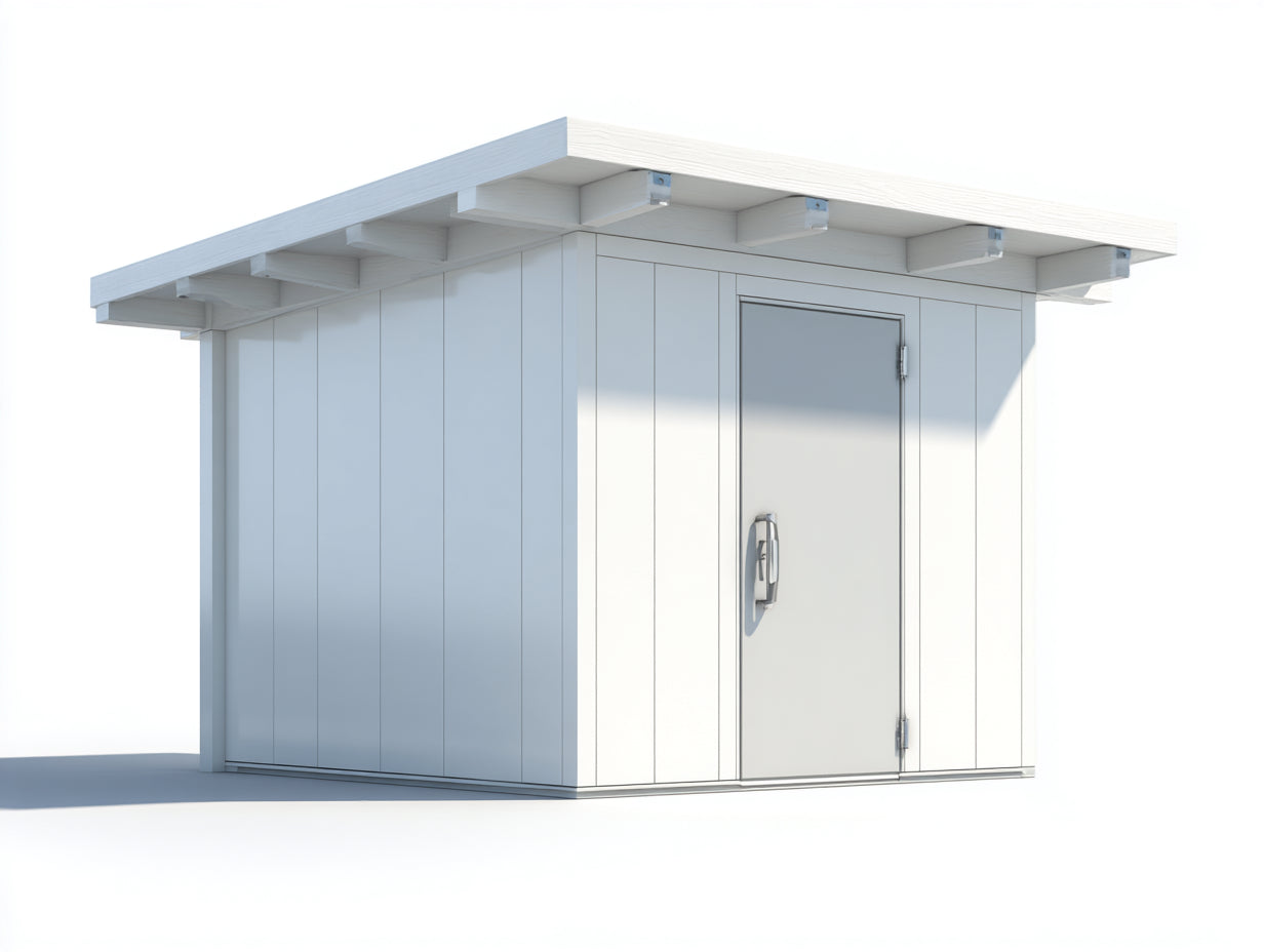 Abri de jardin-Résine-232x184x196 cm-Blanc-Gris clair-Moderne extérieur