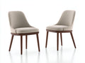 Chaise de salle à manger - tissu-bois - 52x58x82 cm - beige-noyer - moderne