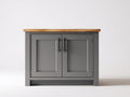 Buffet - Bois - 110x43x82 cm - Gris foncé-Chêne naturel - Classique moderne