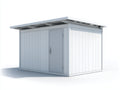 Abri de jardin-Résine-238x186x198 cm-Blanc-Gris clair-Moderne extérieur