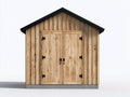Abri de jardin-Bois-254x196x228 cm-Bois naturel-Noir-Rustique extérieur