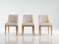 Chaise de salle à manger - cuir synthétique-bois - 48x58x88 cm - beige-naturel - moderne