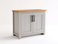 Buffet - Bois - 102x42x84 cm - Gris clair-Chêne naturel - Campagne