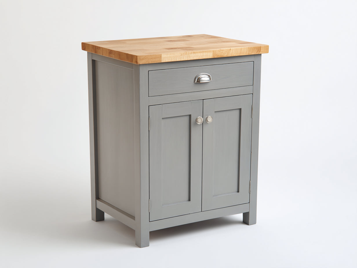 Buffet - Bois - 75x42x90 cm - Gris-Chêne naturel - Campagne moderne