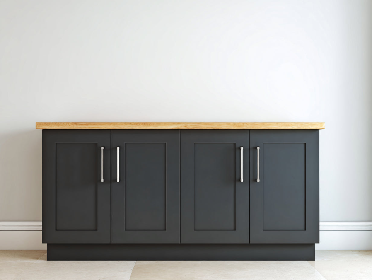 Buffet - Bois - 160x45x82 cm - Anthracite-Chêne naturel - Moderne