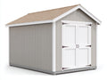 Abri de jardin-Bois-286x218x236 cm-Gris taupe-Blanc-Beige-Chalet classique