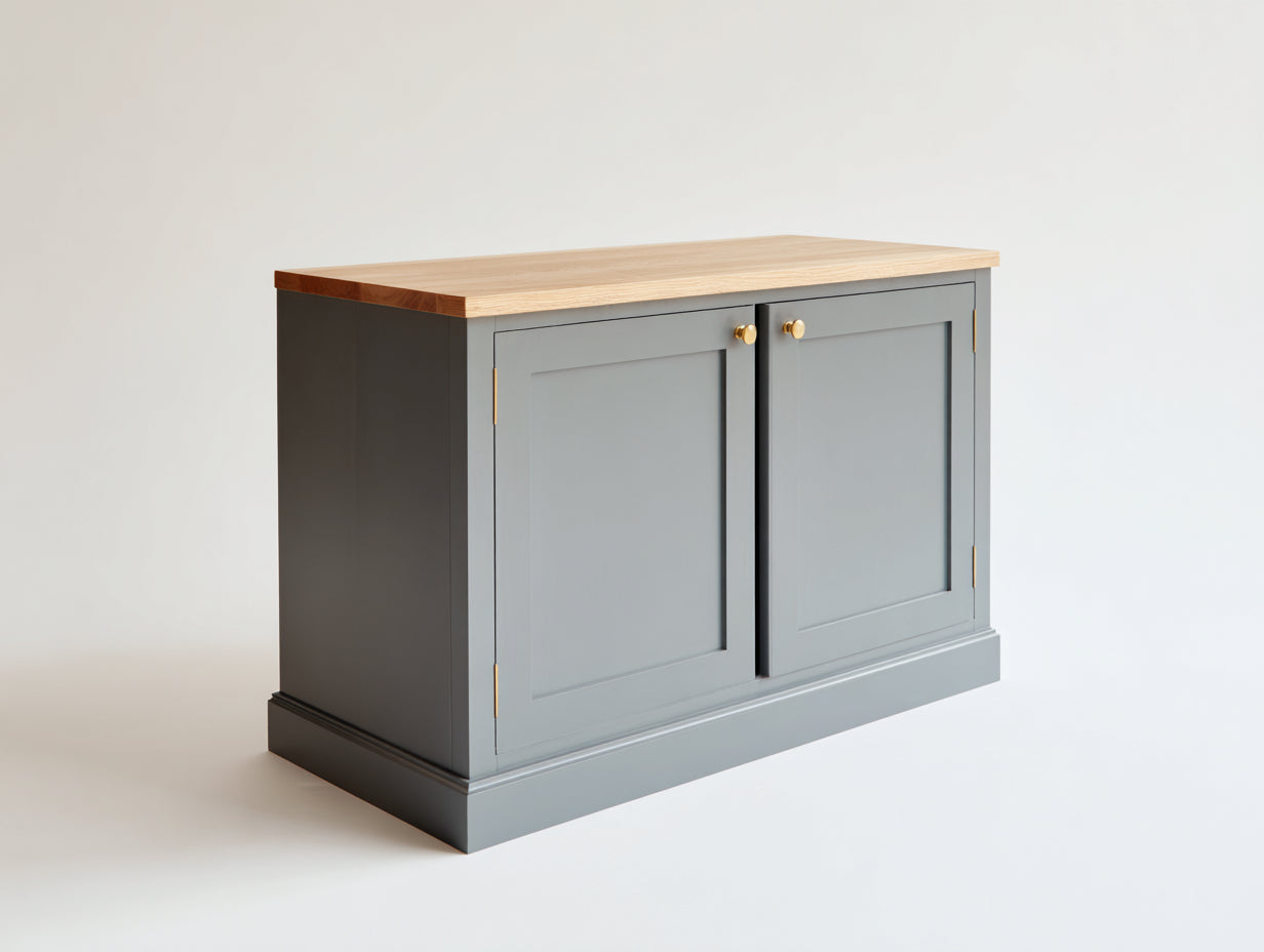Buffet - Bois - 120x45x82 cm - Gris-Chêne naturel - Moderne